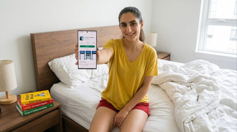 Riley shows how to download the Kindle app on mobile devices and tablets