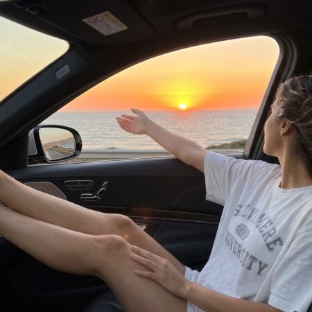 Feet on dash